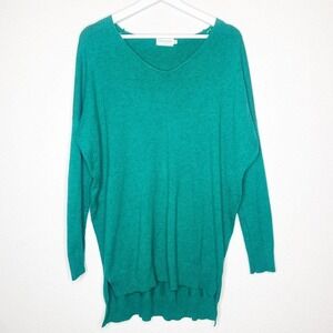 Dreamers Green High Low Exposed Seam Sweater Sz M/L